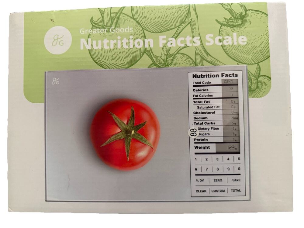 Greater Goods Nourish Digital Kitchen Food Scale and Portions Nutritional Facts